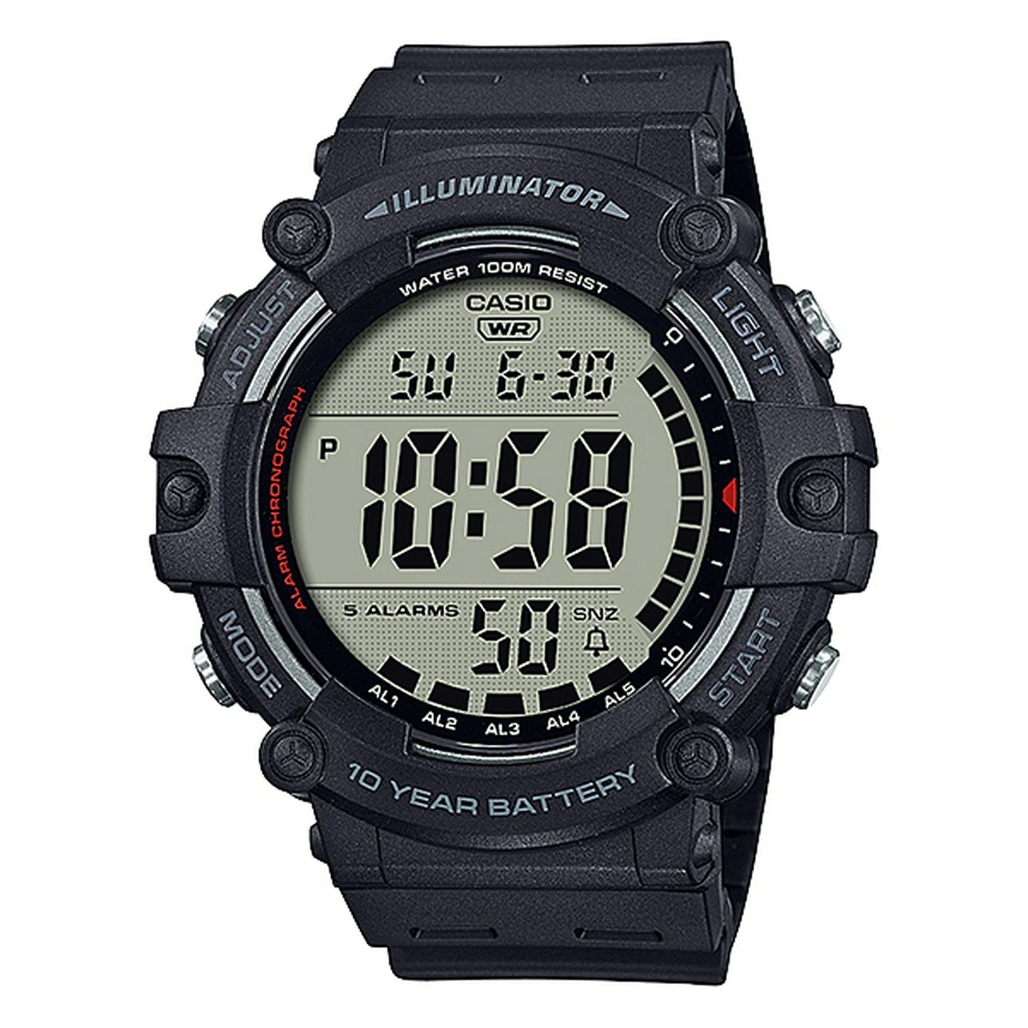 Casio Large LCD Digital Wristwatch Adult Mens Black