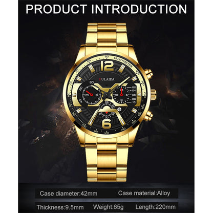 JIaleilei Fashion Sport Men's Stainless Steel Case Steel Band Quartz Analog Wrist Watch A1000m-1bvt