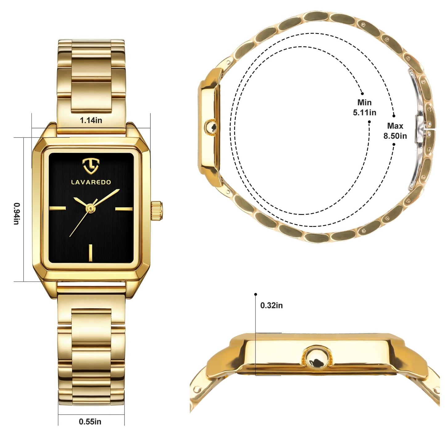 Watches for Women Luxury Ladies Quartz Wrist Watches Stainless Steel Bracelet,Waterproof Square Ladies Watches Mother's Day Gifts for Women
