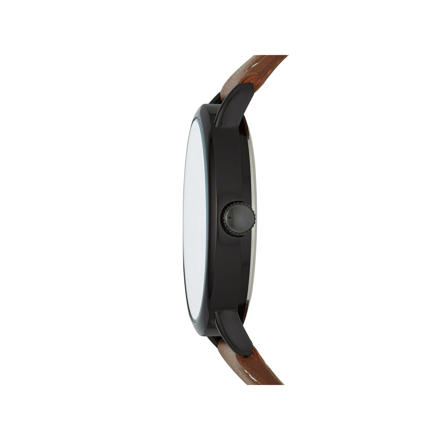 GEORGE Men's Watch: Bronze Case, Easy-to-Read Black Dial, Cognac Vegan Leather Strap (FMDOGE009)
