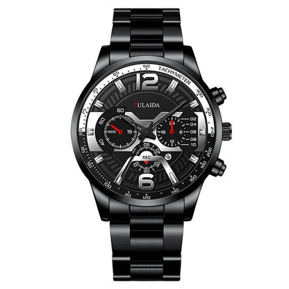 JIaleilei Fashion Sport Men's Stainless Steel Case Steel Band Quartz Analog Wrist Watch A1000m-1bvt